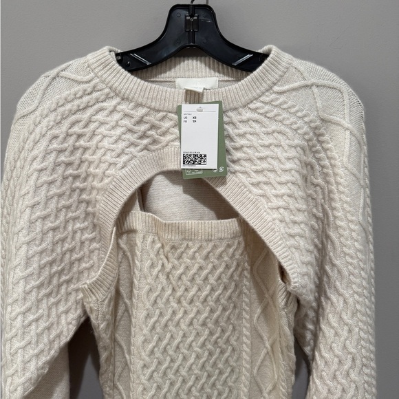 Two Piece Cream Cable Knit Sweater Dress - Picture 2 of 8